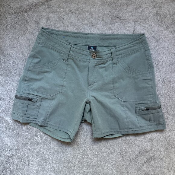 Kuhl Shorts Womens Size 4 Teal Green Zipper Pockets - Picture 1 of 4